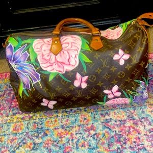 Hand Painted Louis Vuitton Speedy 40